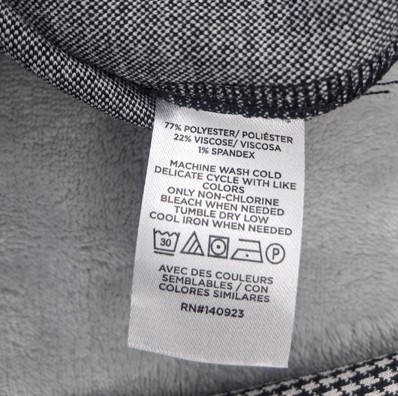 LOFT Black White Houndstooth Leggings Ponte Pants Pull-on Elastic Waist PXL Cop - Picture 15 of 15